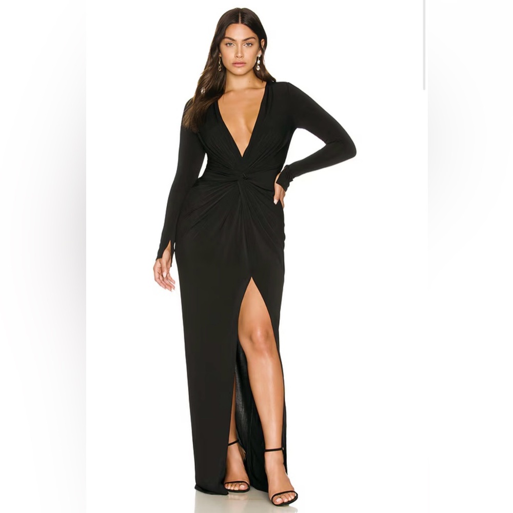 Katie May Black Jersey Cutout Maxi Dress NWT Size: L - Picture 4 of 9